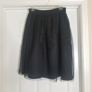 Women's Plus Size Black Tulle Skirt